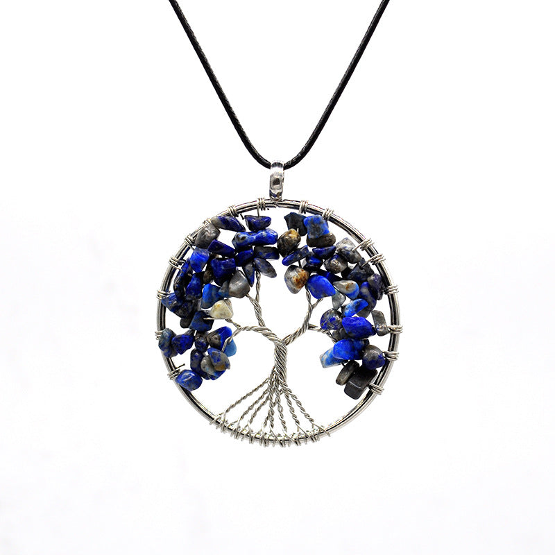 Wholesale Natural Colorful Crystal Life Tree Necklace